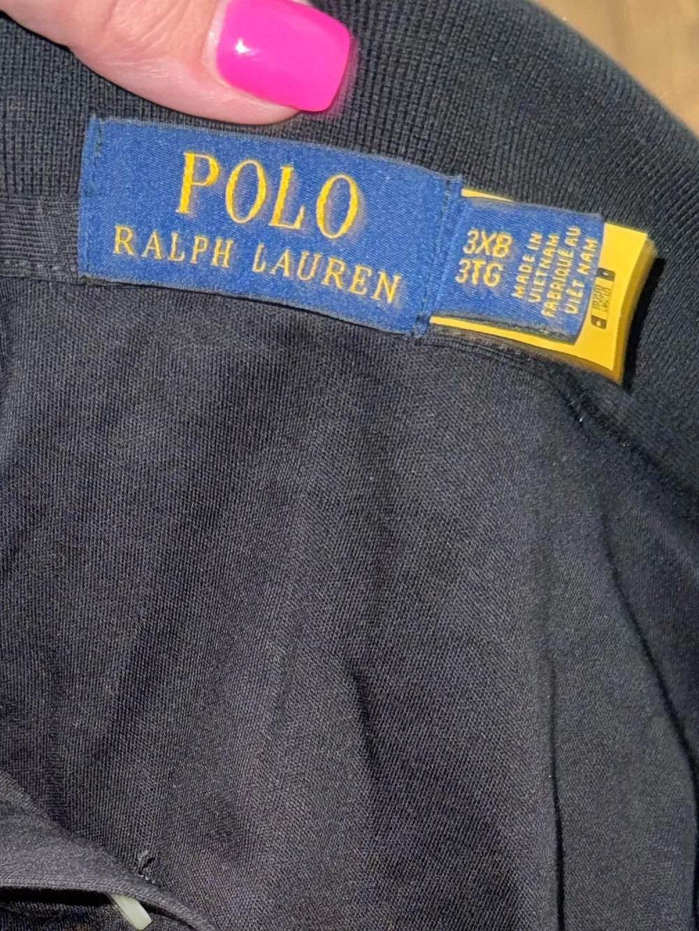 Ralph Lauren Black Polo with Pony Embroidery